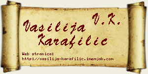 Vasilija Karafilić vizit kartica